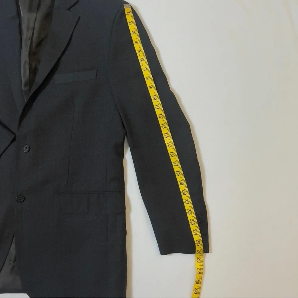 Pronto Uomo Signature Italian Wool Suit Gray Blue Plaid Tollegno 1900 Super 120s